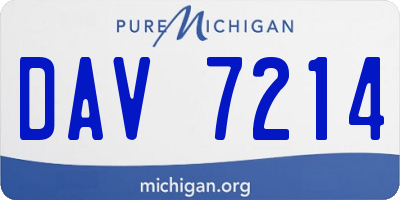 MI license plate DAV7214