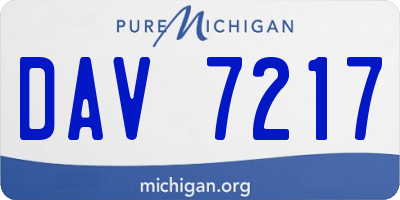 MI license plate DAV7217
