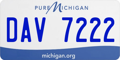 MI license plate DAV7222