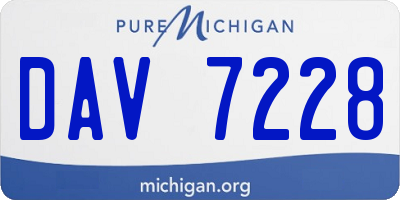 MI license plate DAV7228