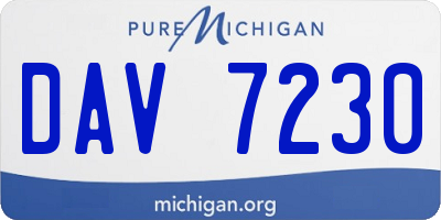 MI license plate DAV7230