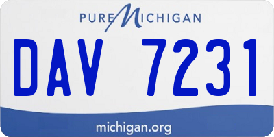 MI license plate DAV7231