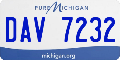 MI license plate DAV7232