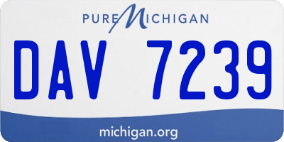 MI license plate DAV7239