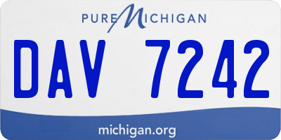 MI license plate DAV7242