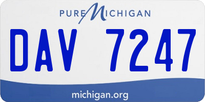 MI license plate DAV7247