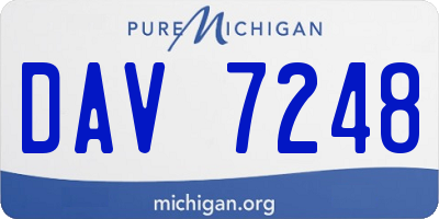 MI license plate DAV7248