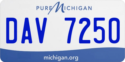 MI license plate DAV7250