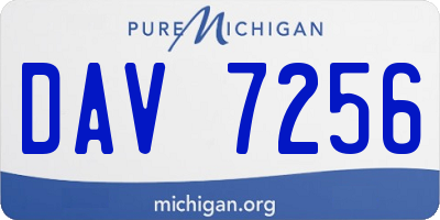 MI license plate DAV7256