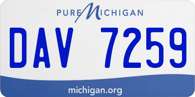 MI license plate DAV7259