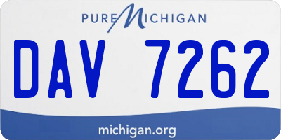 MI license plate DAV7262