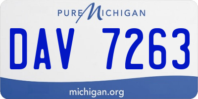 MI license plate DAV7263