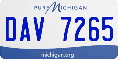 MI license plate DAV7265