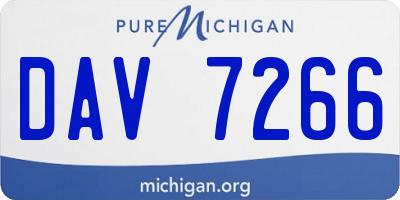 MI license plate DAV7266