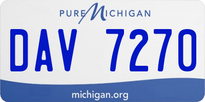 MI license plate DAV7270