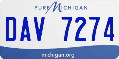 MI license plate DAV7274