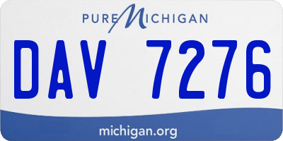 MI license plate DAV7276