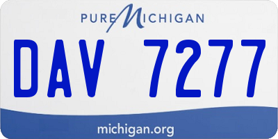 MI license plate DAV7277