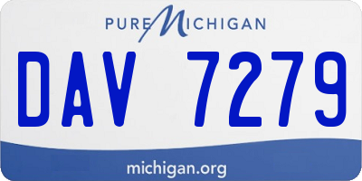 MI license plate DAV7279