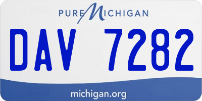 MI license plate DAV7282