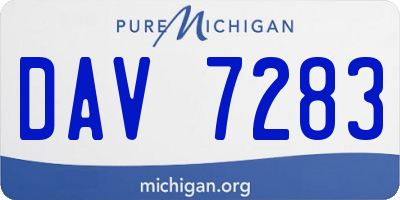 MI license plate DAV7283