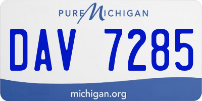 MI license plate DAV7285