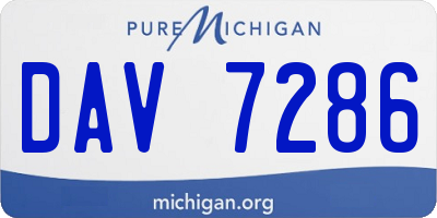 MI license plate DAV7286