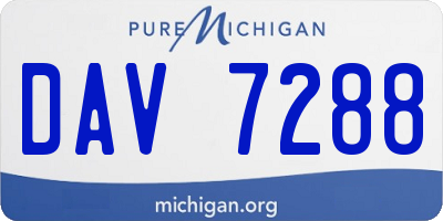 MI license plate DAV7288