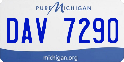 MI license plate DAV7290