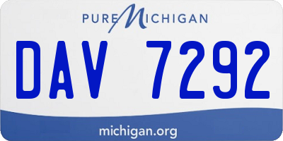 MI license plate DAV7292
