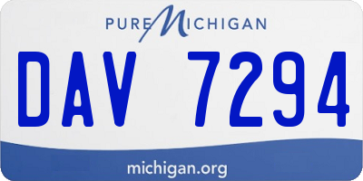 MI license plate DAV7294