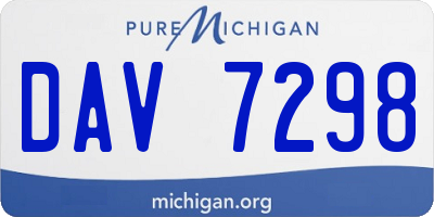 MI license plate DAV7298