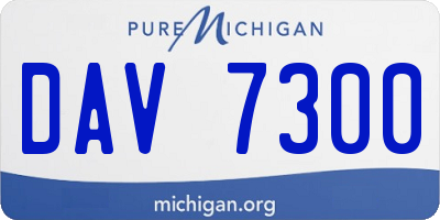 MI license plate DAV7300