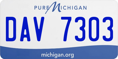 MI license plate DAV7303