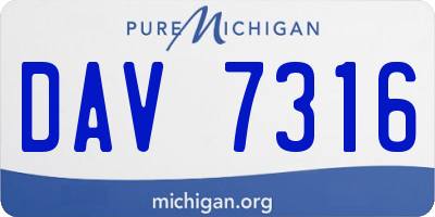 MI license plate DAV7316