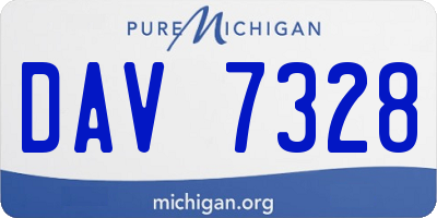 MI license plate DAV7328