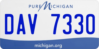 MI license plate DAV7330