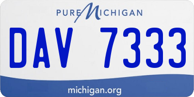 MI license plate DAV7333