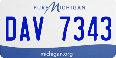 MI license plate DAV7343