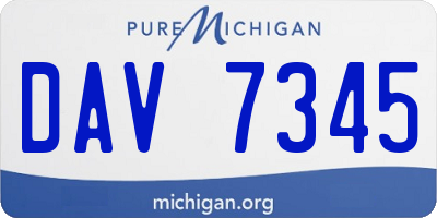 MI license plate DAV7345