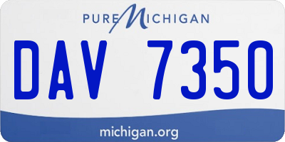 MI license plate DAV7350