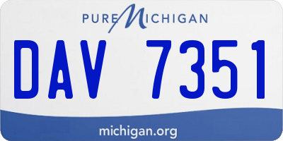 MI license plate DAV7351