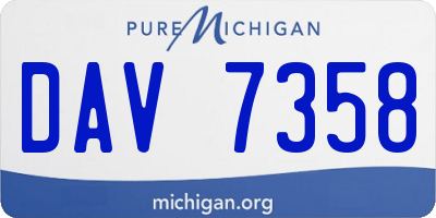 MI license plate DAV7358