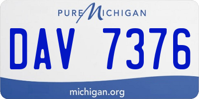 MI license plate DAV7376