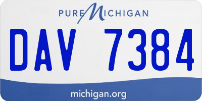 MI license plate DAV7384