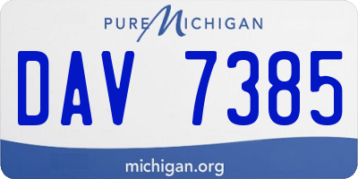 MI license plate DAV7385