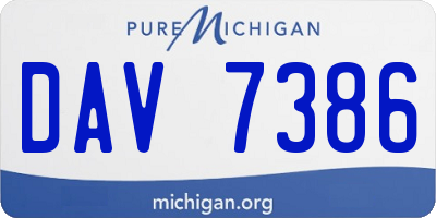 MI license plate DAV7386