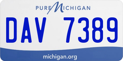 MI license plate DAV7389
