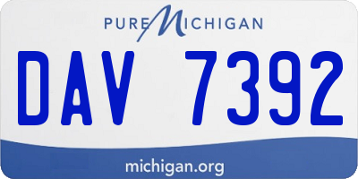 MI license plate DAV7392