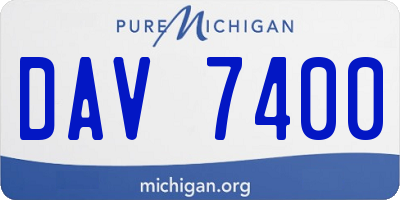 MI license plate DAV7400
